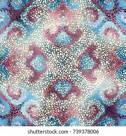 Seamless background pattern. Irregular decorative geometric mosaic art tile pattern from uneven broken pieces.