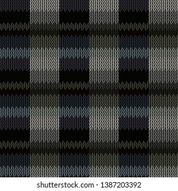 Seamless background pattern. Knitted multicolored texture. Background.