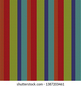 Seamless background pattern. Knitted multicolored texture. Background.
