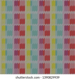Seamless background pattern. Knitted multicolored texture.