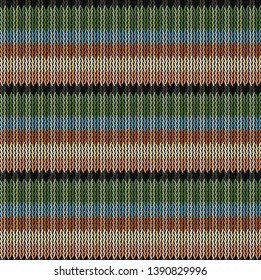 Seamless background pattern. Knitted multicolored texture. Background.