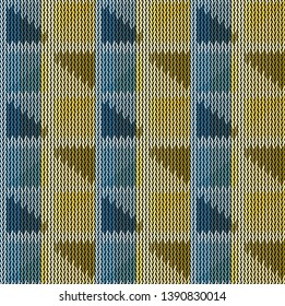 Seamless background pattern. Knitted multicolored texture. Background.