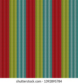 Seamless background pattern. Knitted multicolored texture.