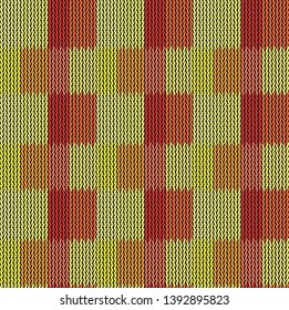 Seamless background pattern. Knitted multicolored texture.