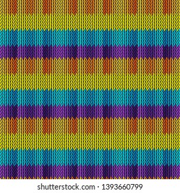 Seamless background pattern. Knitted multicolored texture.