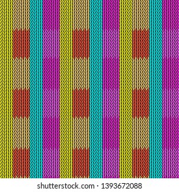 Seamless background pattern. Knitted multicolored texture.