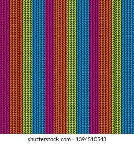 Seamless background pattern. Knitted multicolored texture. Background.