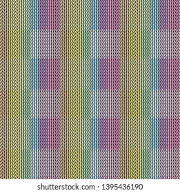 Seamless background pattern. Knitted multicolored texture. Background.