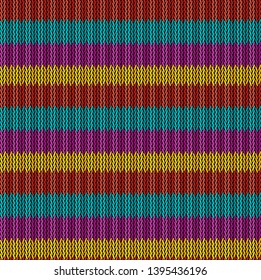 Seamless background pattern. Knitted multicolored texture. Background.