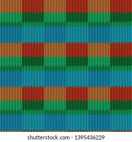 Seamless background pattern. Knitted multicolored texture.