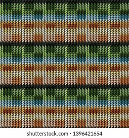 Seamless background pattern. Knitted multicolored texture. Background.