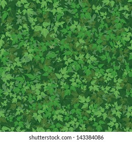 Seamless background, pattern of maple green leaves. Vector