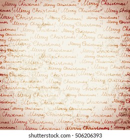 Seamless background pattern. Merry Christmas lettering on a grunge retro background