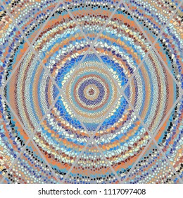 Seamless background pattern. Mosaic art pattern of rhombuses of different tile textures.