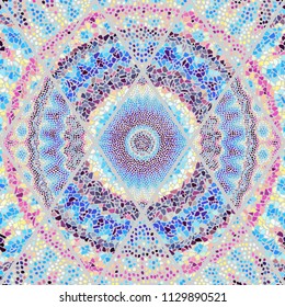 Seamless background pattern. Mosaic art pattern of rhombuses of different tile textures. Vector image.