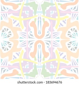 Seamless background pattern of mosaic shapes in tiles