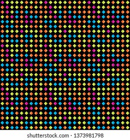 Seamless background pattern of multi-colored varied rhombuses.