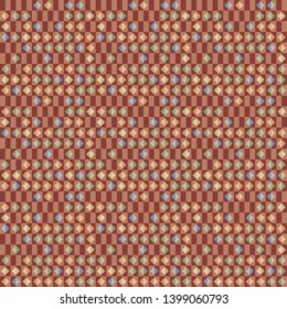 Seamless background pattern of multi-colored varied rhombuses.
