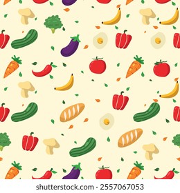 Seamless background pattern nutritious food vector design
