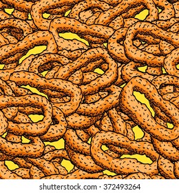 Seamless background with a pattern of onion rings