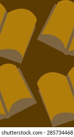 Seamless background pattern of open brown books