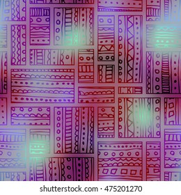 Seamless background pattern. Ornamental geometric pattern on blurred background.