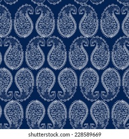 Seamless background pattern with paisley ornament. Vector illustration, eps 8.