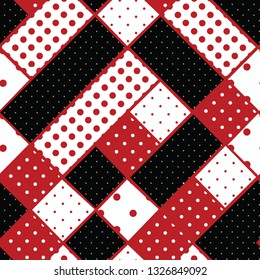 Seamless background pattern. Patchwork polka dots pattern. Vector illustration - Vector