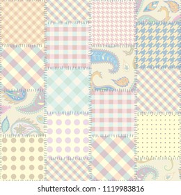 Seamless background pattern. Patchwork pattern of squares.  Vector image.