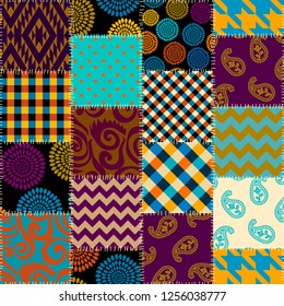 Seamless background pattern. Patchwork pattern. Vector image