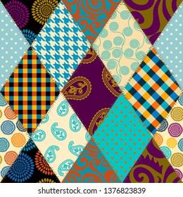 Seamless background pattern. Patchwork pattern. Vector image
