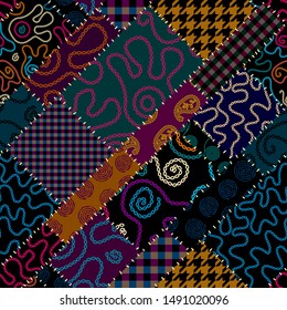 Seamless background pattern. Patchwork pattern. Vector image