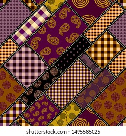Seamless background pattern. Patchwork pattern. Vector image