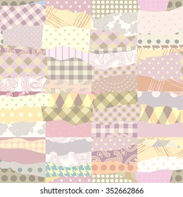 Seamless background pattern. Patchwork of wavy patches.