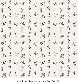 Seamless background pattern from people sports