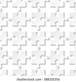 Seamless background pattern. A lot of piece flat puzzle presentation. Many step circle business card. Section compare service banner. Vector illustration template color shape . 3d Abstract Background