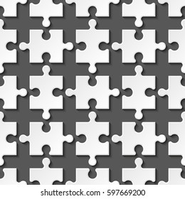 Seamless background pattern. A lot of piece flat puzzle presentation. Many step circle business card. Section compare service banner. Vector illustration template color shape . 3d Abstract Background