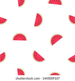 seamless background pattern of pieces of watermelon. vector illustration.