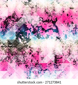Seamless background pattern. Pink grunge geometric pattern.