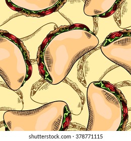 Seamless background with a pattern of pita