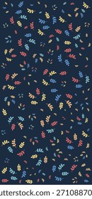 Seamless background pattern of plants and leaves. Banner motif of rice plants