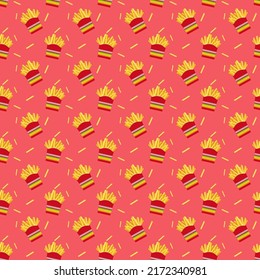 Seamless background pattern with potato chips packet
