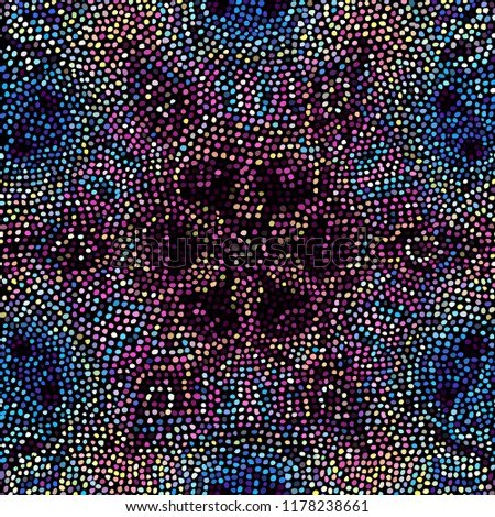 Seamless background pattern. Random mosaic art tile pattern. Random polka dot.