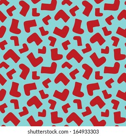 Seamless background pattern with red socks, vector illustration