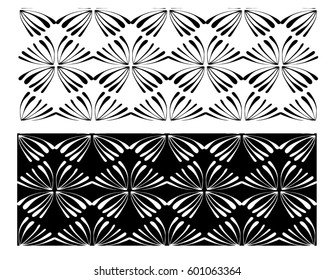 Seamless background pattern in retro style. Wrapping paper, wallpaper, fabric swatch. Black and white vector illustration.
