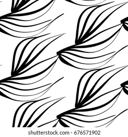 Seamless background pattern in retro style. Wrapping paper, wallpaper, fabric swatch. Black and white vector illustration.