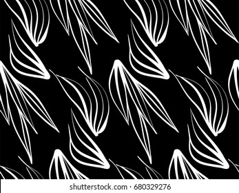 Seamless background pattern in retro style. Wrapping paper, wallpaper, fabric swatch. Black and white vector illustration.