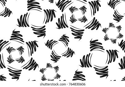 Seamless background pattern in retro style. Wrapping paper, wallpaper, fabric swatch. Black and white vector illustration.

