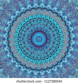 Seamless background pattern. Round mosaic art pattern of different tile textures.