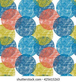 Seamless background, seamless pattern with round shapes. Doodle style. 